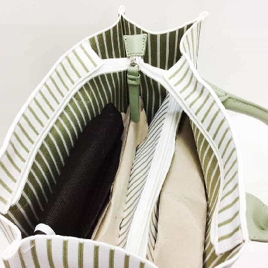 Bolso Shopper de Caramelo Franjas en Verde