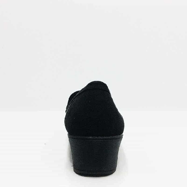 Mocasin con cuña Negro para mujer con cadena