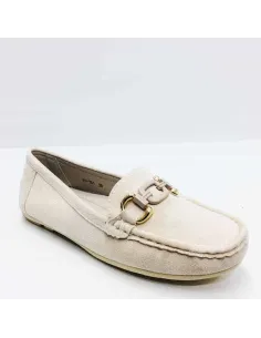 Mocasin Beig para mujer con cadena