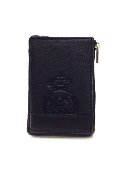 Tarjetero Monedero del Real Madrid Estadio en Piel Negro