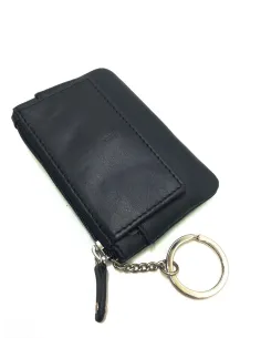Monedero de Piel con cremallera y solapa JL Piel en Negro 2