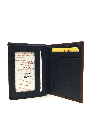 Mini Billetera hombre Piel Lisboa combinada