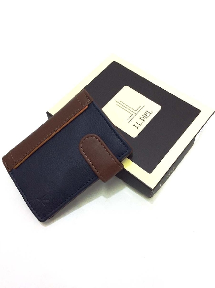 Mini Cartera hombre Piel Lisboa combinada con Monedero