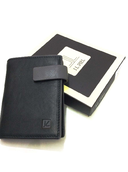 Cartera hombre original Piel Gum Negra con Monedero