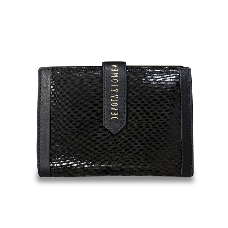 Billetero de Piel para Mujer Negro D&L Brera Pequeño