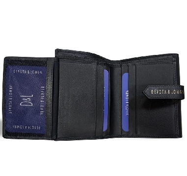 Billetero de Piel para Mujer Negro D&L Brera Pequeño