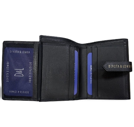Billetero de Piel para Mujer Negro D&L Brera Pequeño