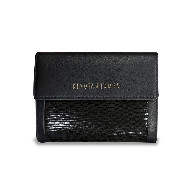 Billetero de Piel para Mujer Negro D&L Brera Pequeño