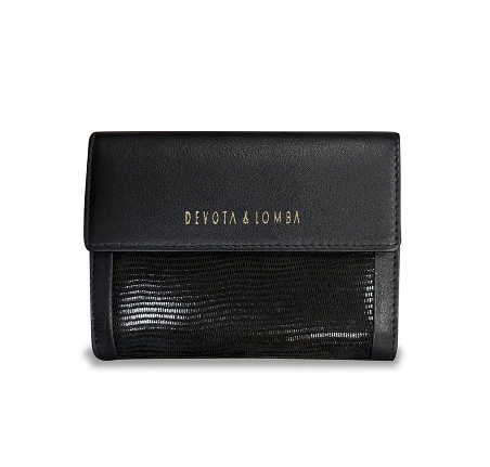 Billetero de Piel para Mujer Negro D&L Brera Pequeño
