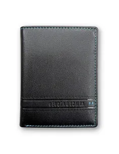 Cartera Hombre Piel Negra con Monedero de cremallera D&L Harvard