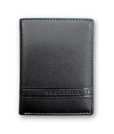 Cartera Hombre Piel Negra con Monedero de cremallera D&L Harvard