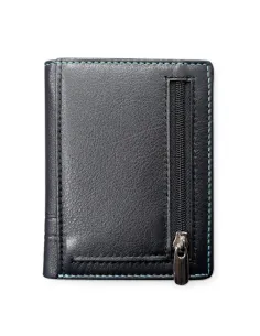 Cartera Hombre Piel Negra con Monedero de cremallera D&L Harvard 2