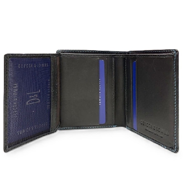 Cartera Hombre Piel Negra con Monedero de cremallera D&L Harvard