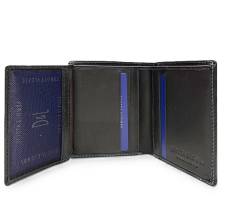 Cartera Hombre Piel Negra con Monedero de cremallera D&L Harvard