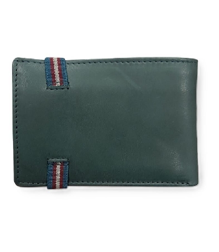 Americana Hombre Piel Verde cierre elastico con Monedero D&L Yale
