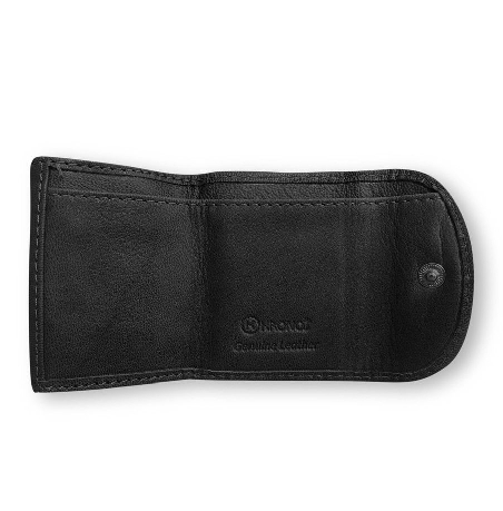 Mini monedero Billetero de Piel hombre Kronos Negro