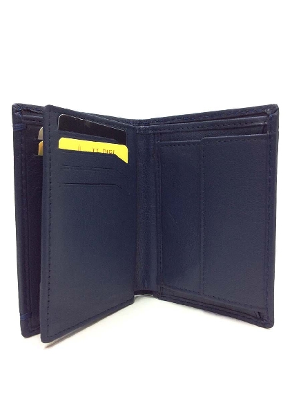 Cartera de Piel para Hombre JL Azul – Monedero Interior, Doble Billetero y RFID
