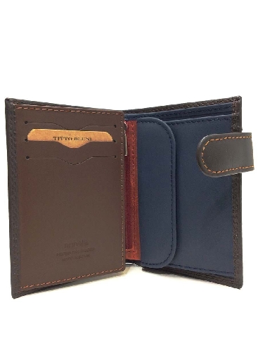 Cartera de Piel para Hombre Titto Bluni Casual – Monedero Interior, Doble Billetero y Tarjetero RFID