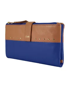 Billetera mujer piel Cacharel star en Azul GRANDE