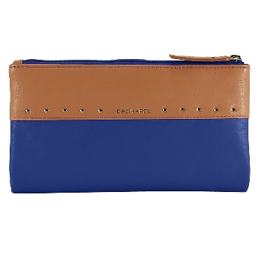Billetera mujer piel Cacharel star en Azul GRANDE