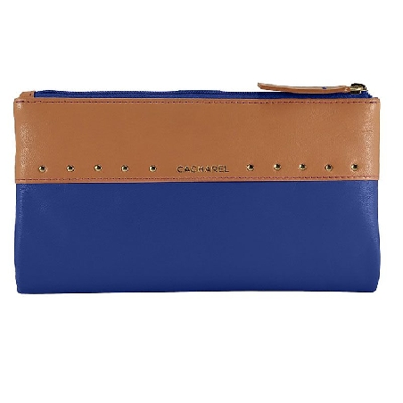 Billetera mujer piel Cacharel star en Azul GRANDE