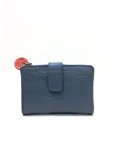 Monedero billetero mujer Pequeño Piel Ltters Azul