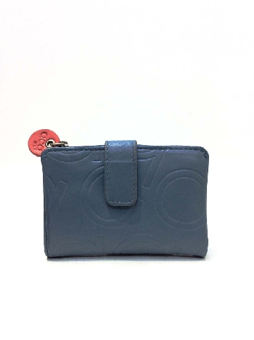 Monedero billetero mujer Pequeño Piel Ltters Azul