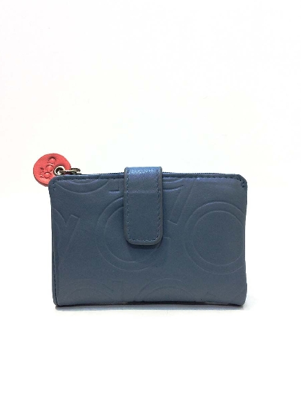 Monedero billetero mujer Pequeño Piel Ltters Azul