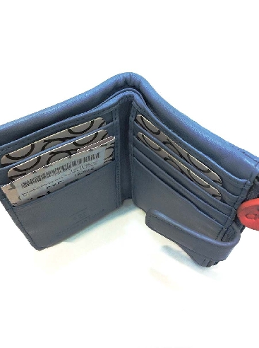 Monedero billetero mujer Pequeño Piel Ltters Azul