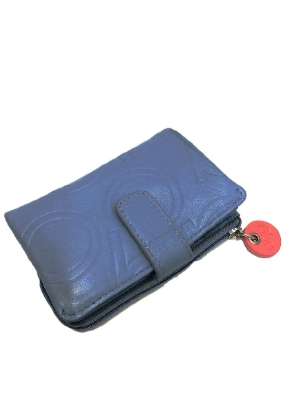 Monedero billetero mujer Pequeño Piel Ltters Azul