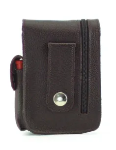 Pitillera en piel con cremallera exterior Marron ACQ 2