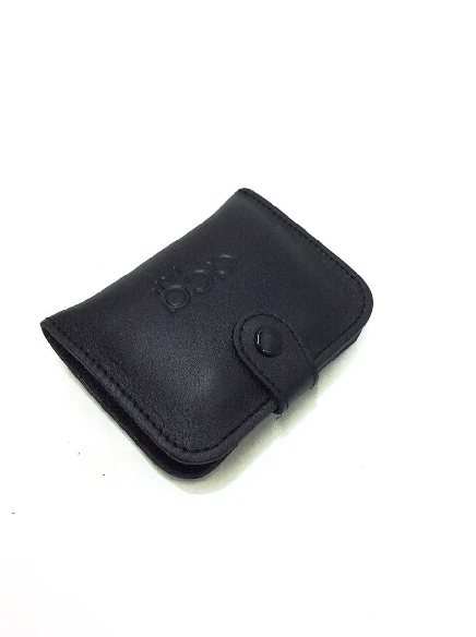 Mini Monedero hombre piel tipo tacon en Negro ACQ