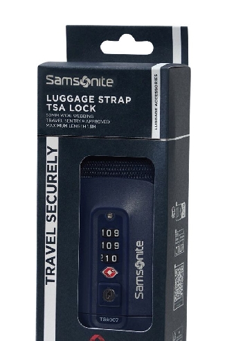 Correa Samsomite TA revolution luggage strap TSA Lock en Midn Blue