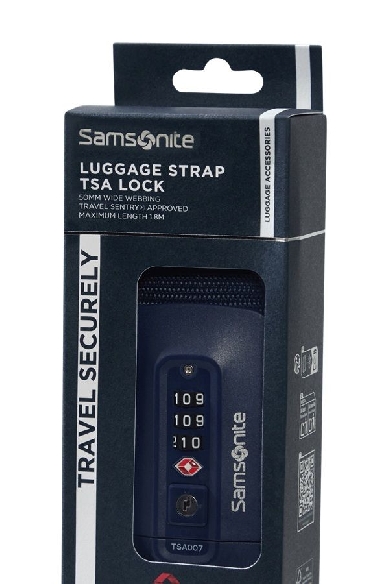 Correa Samsomite TA revolution luggage strap TSA Lock en Midn Blue