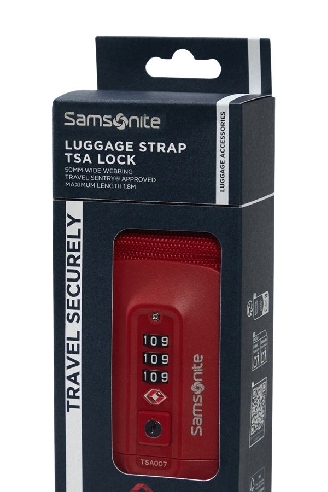 Correa Samsomite TA revolution luggage strap TSA Lock en Rojo