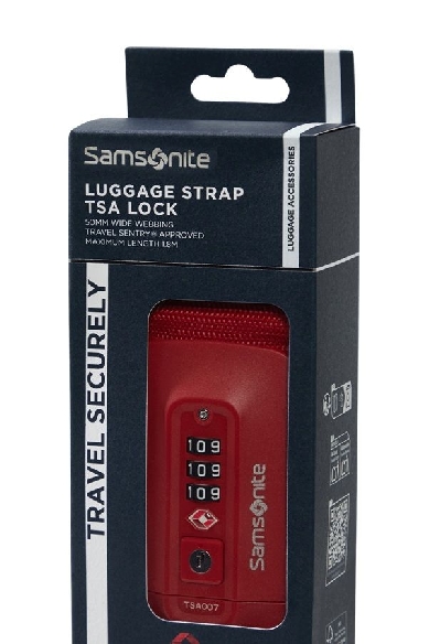 Correa Samsomite TA revolution luggage strap TSA Lock en Rojo