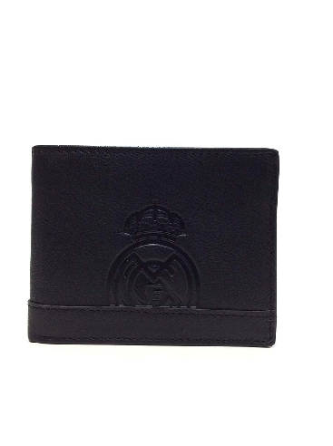 Cartera Americana con monedero del Real Madrid Estadio en Piel Negra