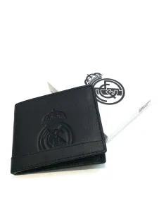 Cartera Americana con monedero del Real Madrid Estadio en Piel Negra 2