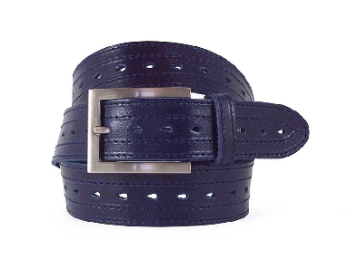 Cinturon Mujer Azul en Piel picadada Lagrima