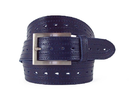 Cinturon Mujer Azul en Piel picadada Lagrima