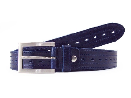 Cinturon Mujer Azul en Piel picadada Lagrima