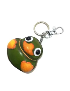 Llavero De Piel Artesanal Animales Patito Verde