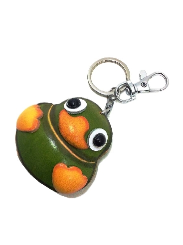 Llavero De Piel Artesanal Animales Patito Verde