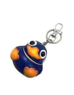 Llavero De Piel Artesanal Animales Patito Azul