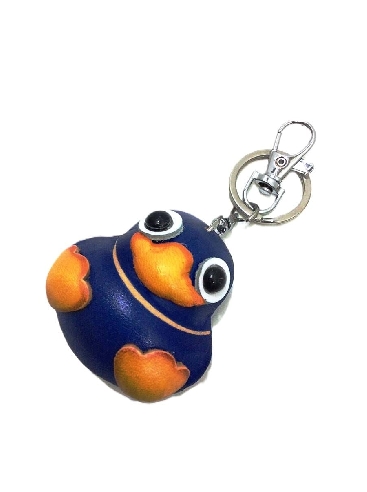 Llavero De Piel Artesanal Animales Patito Azul