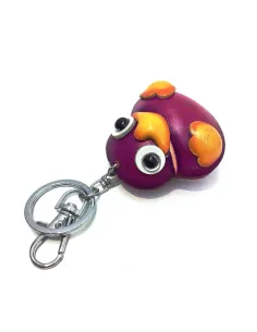 Llavero De Piel Artesanal Animales Patito Rosa