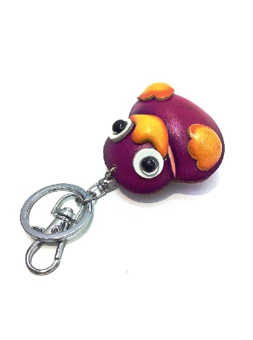 Llavero De Piel Artesanal Animales Patito Rosa