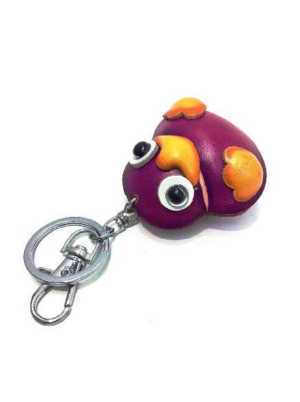 Llavero De Piel Artesanal Animales Patito Rosa