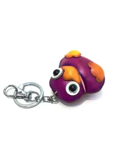 Llavero De Piel Artesanal Animales Patito Morado