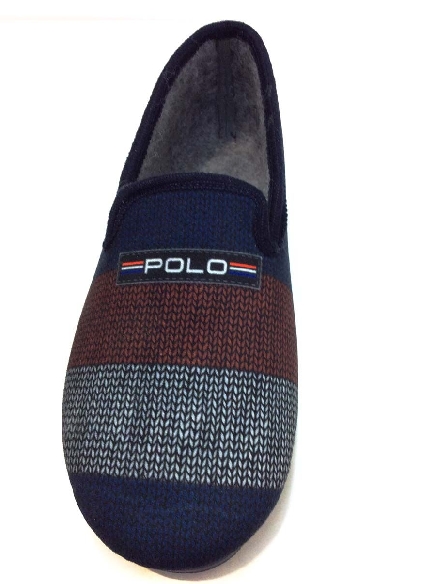 Zapatillas casa hombre cerradas Azules Polo